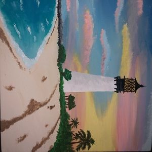 Florida Keys Lighthouse Painting 🖼